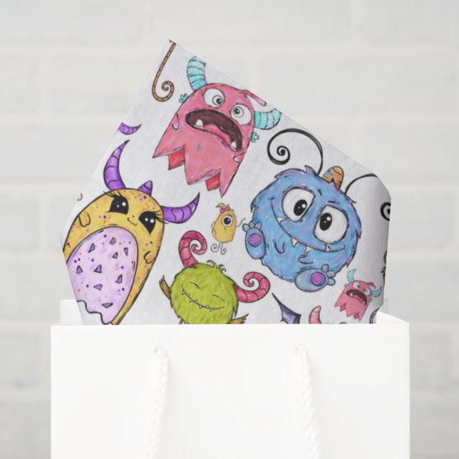 Fröhliche kleine Monster  Seidenpapier (Geschenktüte)