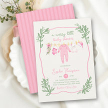 Fröhliche kleine rosa grüne botanische Mädchen-Bab