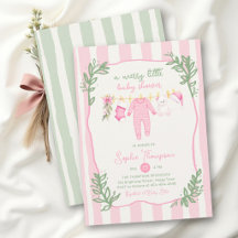Fröhliche kleine rosa grüne Streifen Mädchen Baby-