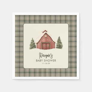 Fröhliche kleine Weihnachten Rustikale Babyparty S Serviette