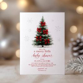 Fröhliche kleine Weihnachts-Baby-Party-Xmas-Baum Einladung