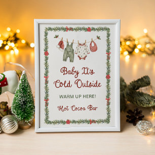 Fröhliche kleine Weihnachts-Baby-Shower-Heißer-Kak Poster