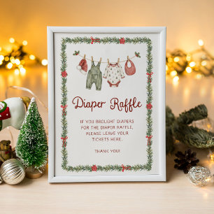 Fröhliche kleine Weihnachts-Baby-Shower-Windel-Raf Poster