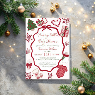 Fröhliche kleine Weihnachts-Babyparty im Winter Einladung