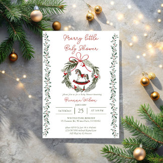 Fröhliche kleine Weihnachts-Babyshower Einladung