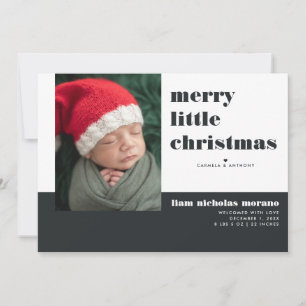 Fröhliche kleine Weihnachts-Geburtsanzeige Feiertagskarte