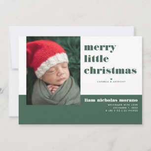 Fröhliche kleine Weihnachts-Geburtsanzeige Feiertagskarte