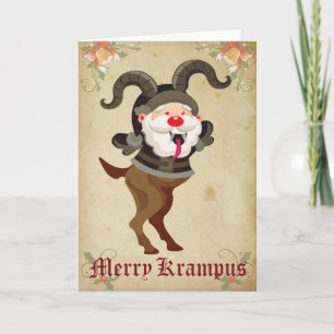 Fröhliche Krampus Feiertags-Karte Feiertagskarte
