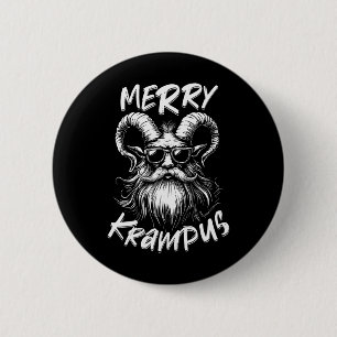 Fröhliche Krampus Mythische Kinder Männer Weihnach Button