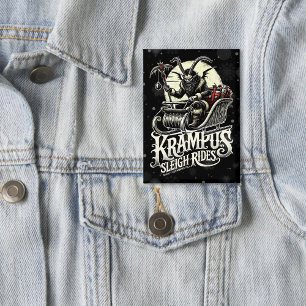 Fröhliche Krampus-Weihnachten Krampus-Schlittenfah Button
