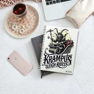 Fröhliche Krampus-Weihnachten Krampus-Schlittenfah Notizblock