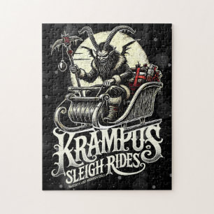 Fröhliche Krampus-Weihnachten Krampus-Schlittenfah Puzzle