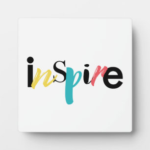 Fröhliche, kreative, moderne Typografie des Inspir Fotoplatte
