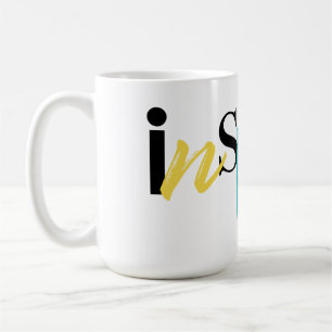 Fröhliche, kreative, moderne Typografie des Inspir Kaffeetasse
