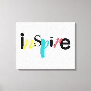 Fröhliche, kreative, moderne Typografie des Inspir Leinwanddruck