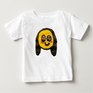 Fröhliche Kritzel-Emoji-Mädchen-Zeichnung Baby T-shirt
