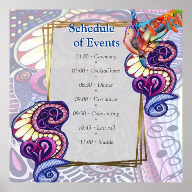 Fröhliche Künstlerische Party Doodle Creation Poster (Vorne)