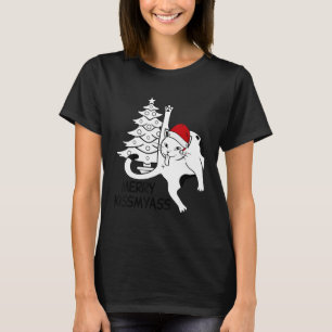 Fröhliche Küssmihinter Cat leckt Hintern Katze Kä T-Shirt
