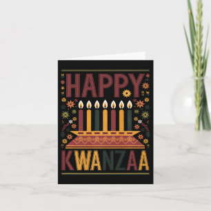 Fröhliche Kwanzaa-Feier Kinara Kerzen und Blumen Karte