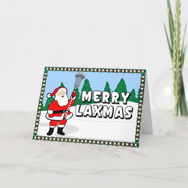 Fröhliche Laxmas Lacrosse-Karten! Feiertagskarte (Vorderseite)