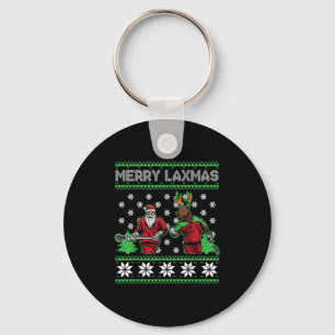 Fröhliche Laxmas Lustiger Weihnachten Lacrosse Spi Schlüsselanhänger