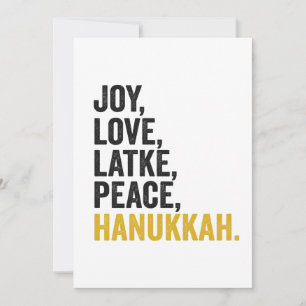 Fröhliche Liebe Latkes Frieden Chanukka Lustige Jü Einladung