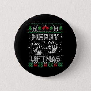Fröhliche Liftmas Funny Christmas Gym Workout Fitn Button
