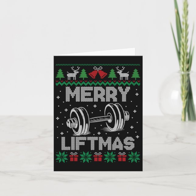 Fröhliche Liftmas Funny Christmas Gym Workout Fitn Karte (Vorderseite)
