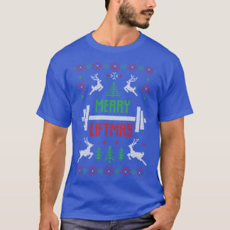 Fröhliche Liftmas kraftvolle Bodybuilding Weihnach T-Shirt