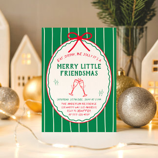 Fröhliche Little Friendsmas Weihnachts-Cocktailpar Einladung