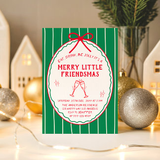 Fröhliche Little Friendsmas Weihnachts-Cocktailpar Einladung