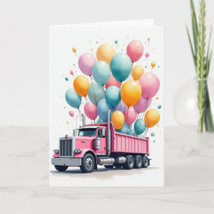 Fröhliche LKW-Ballonkarte Karte