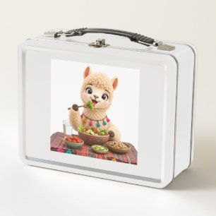 Fröhliche Llama-Lunchbox Metall Brotdose