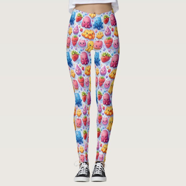 fröhliche, lustige niedliche Süßigkeiten Leggings (Vorderseite)