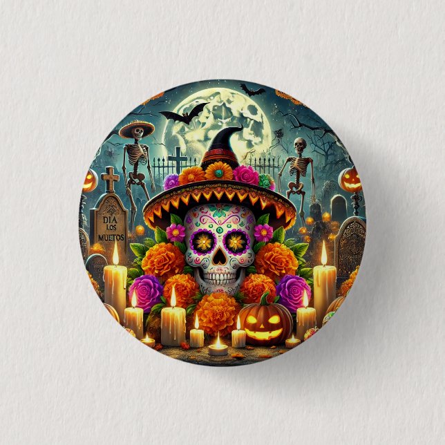 Fröhliche Mauspad Halloween  Button (Vorderseite)