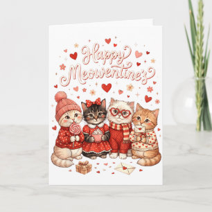 Fröhliche Meowentines Süße Valentinstag Katzenlieb Karte