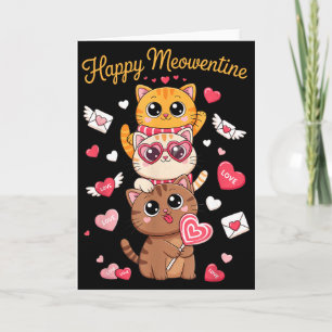 Fröhliche Meowentines Süße Valentinstag Katzenlieb Karte