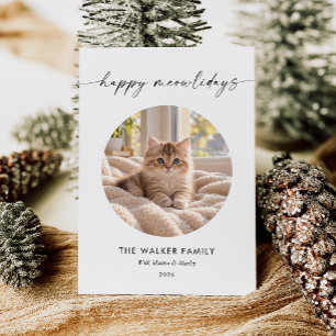 Fröhliche Meowlidays Weihnachtsfoto für Haustiere Feiertagskarte