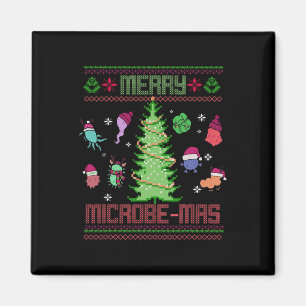 Fröhliche Mikroben-Weihnachten Mikrobiologie Wisse Magnet