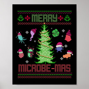 Fröhliche Mikroben-Weihnachten Mikrobiologie Wisse Poster