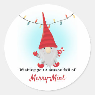 Fröhliche Mint-Zuckerhut-Weihnachten Runder Aufkleber