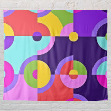 Fröhliche moderne Kreise in Rosa Blau und Grün
