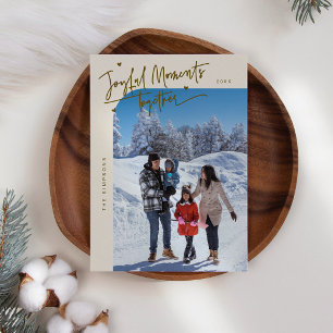 Fröhliche Momente Gemeinsam Weihnachts-Foto Creme Feiertagskarte