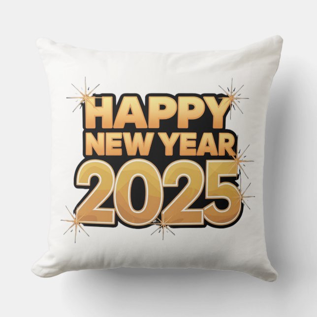 Fröhliche Momente Neues Jahr 2025 Kopfkissen mit K Kissen (Vorderseite)