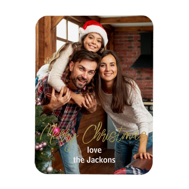 Fröhliche Momente: Personalisierte Weihnachtsfotok Magnet (Vertikal)