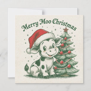 Fröhliche Moo Weihnachten Magneteinladung