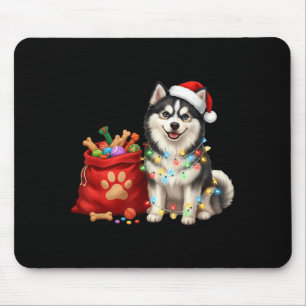 Fröhliche Msky Weihnachtslichter Hundemama Msky  Mousepad