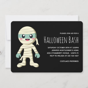Fröhliche Mumien-Halloween-Monster-Party Einladung