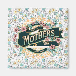 Fröhliche Mutter Tag farbenfrohe Blume Magnet