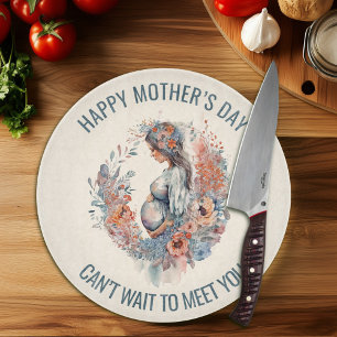 Fröhliche Mutter-Tag-Mama zu floraler Wasserfarbe Schneidebrett